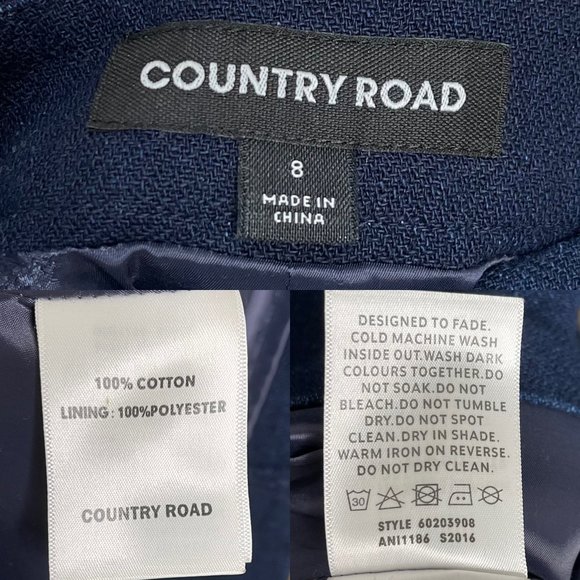 SOLD Country Road Blue A-Line Button Mini Skirt 8 - Picture 9 of 9